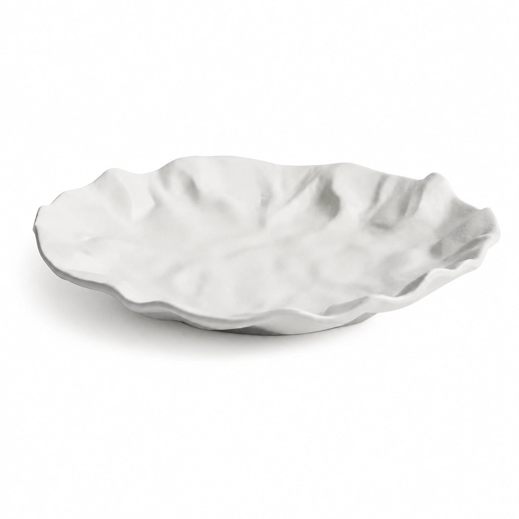 Assiette Faille Albatre - Packshot 3/4 fond blanc