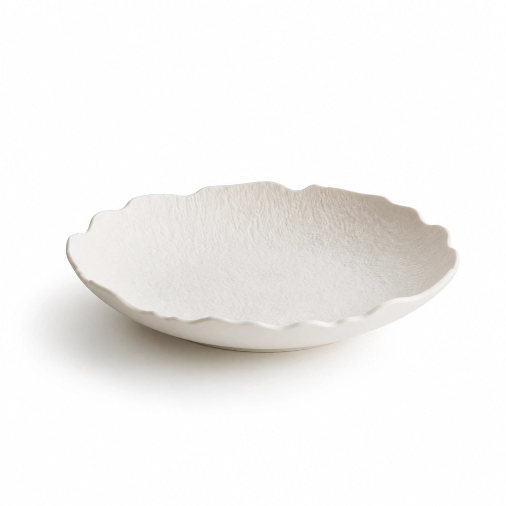 Assiette Petale Albatre - Packshot 3/4 fond blanc