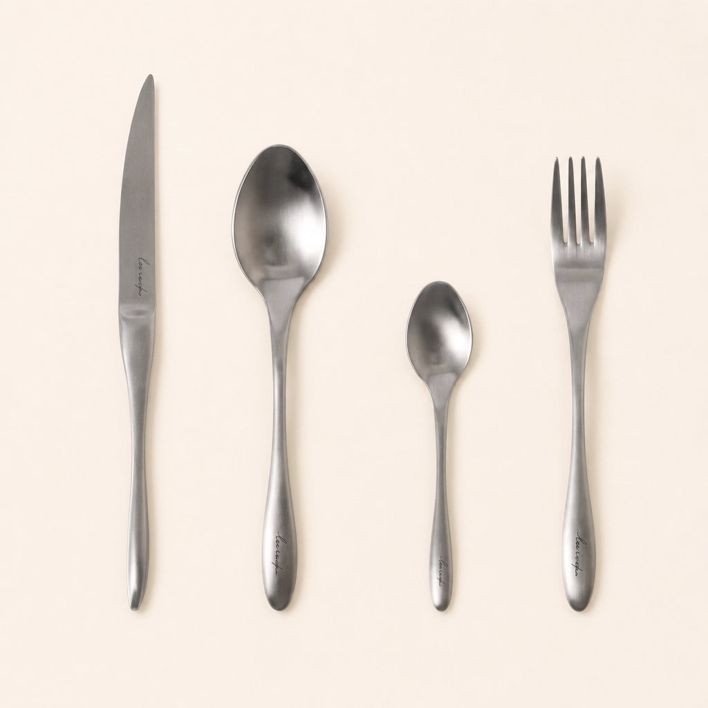 Set 4 couverts Velours - Packshot top-down 90 vue dessus