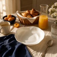 Assiette creuse Vague Albatre - Petit-dejeuner ete mediterraneen