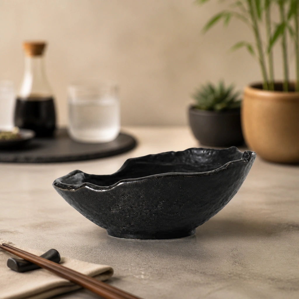 Bol Onde Onyx - Cuisine fusion contemporaine comptoir beton arriere-plan ardoise