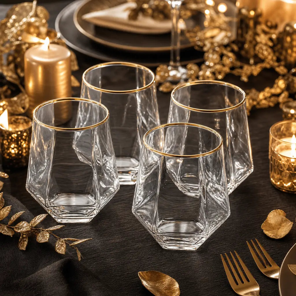 Set 4 verres Facette — Or