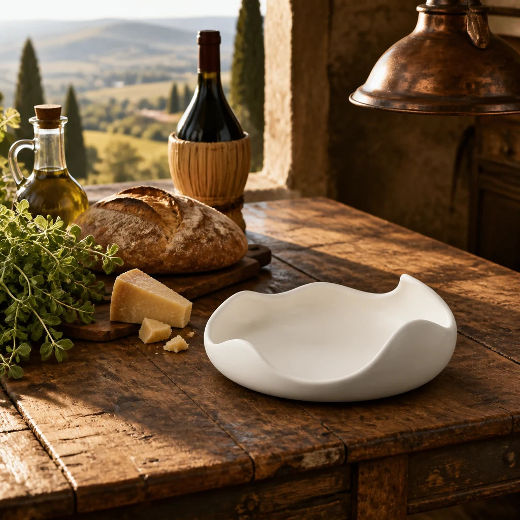 Assiette Crete Albatre - Campagne Toscane Chianti pain