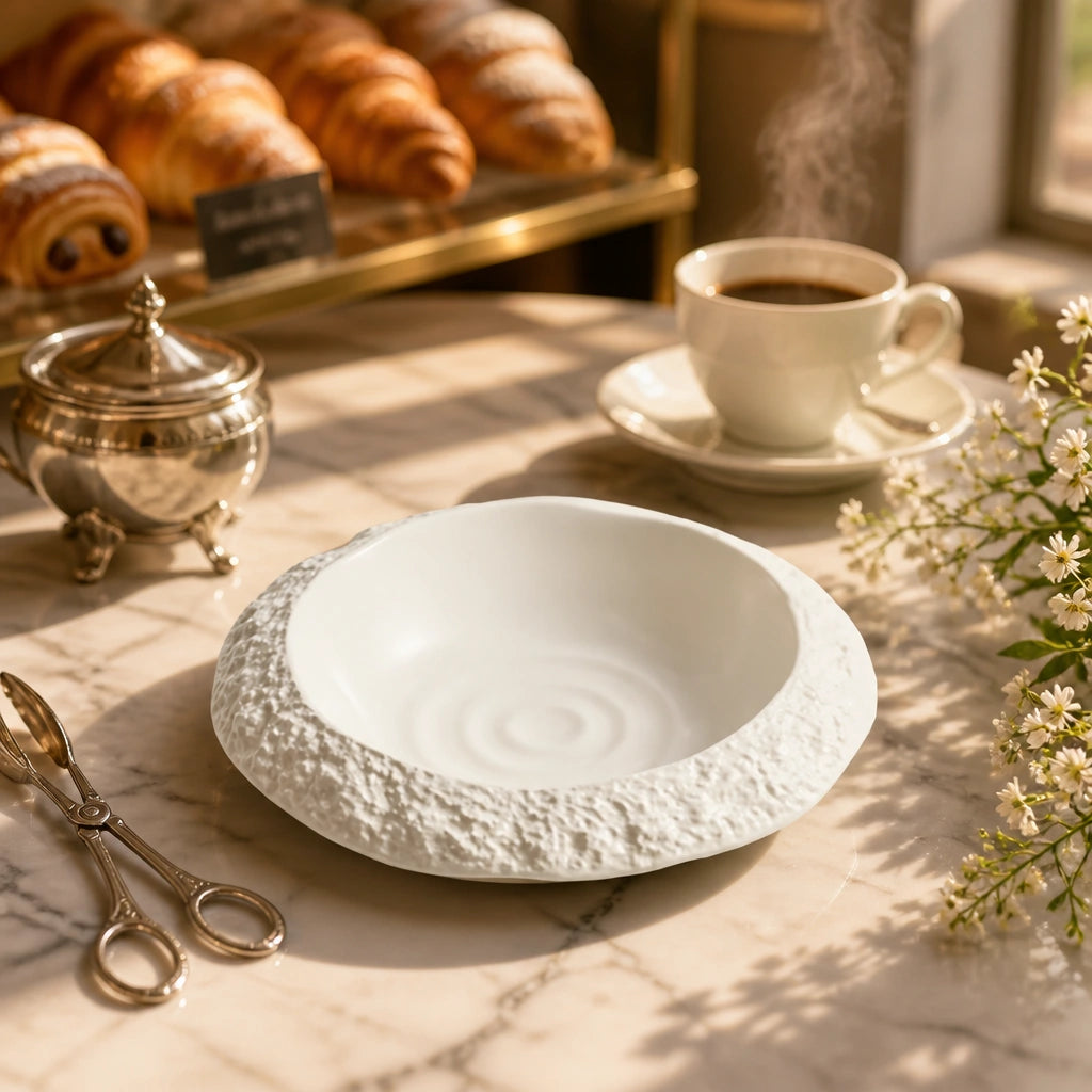 Assiette Voile Albatre - Boulangerie patisserie francaise matinale