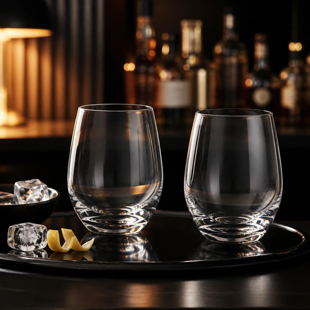 Set 2 verres Pur Ballon - Bar lounge moderne bouteilles ambrees