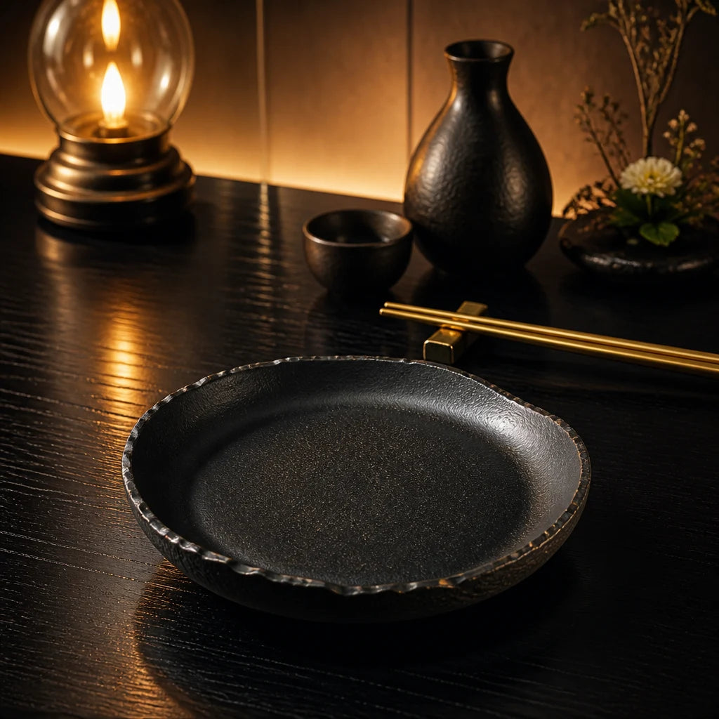 Assiette Halo Onyx - Bar omakase acaju lampe huile ikebana