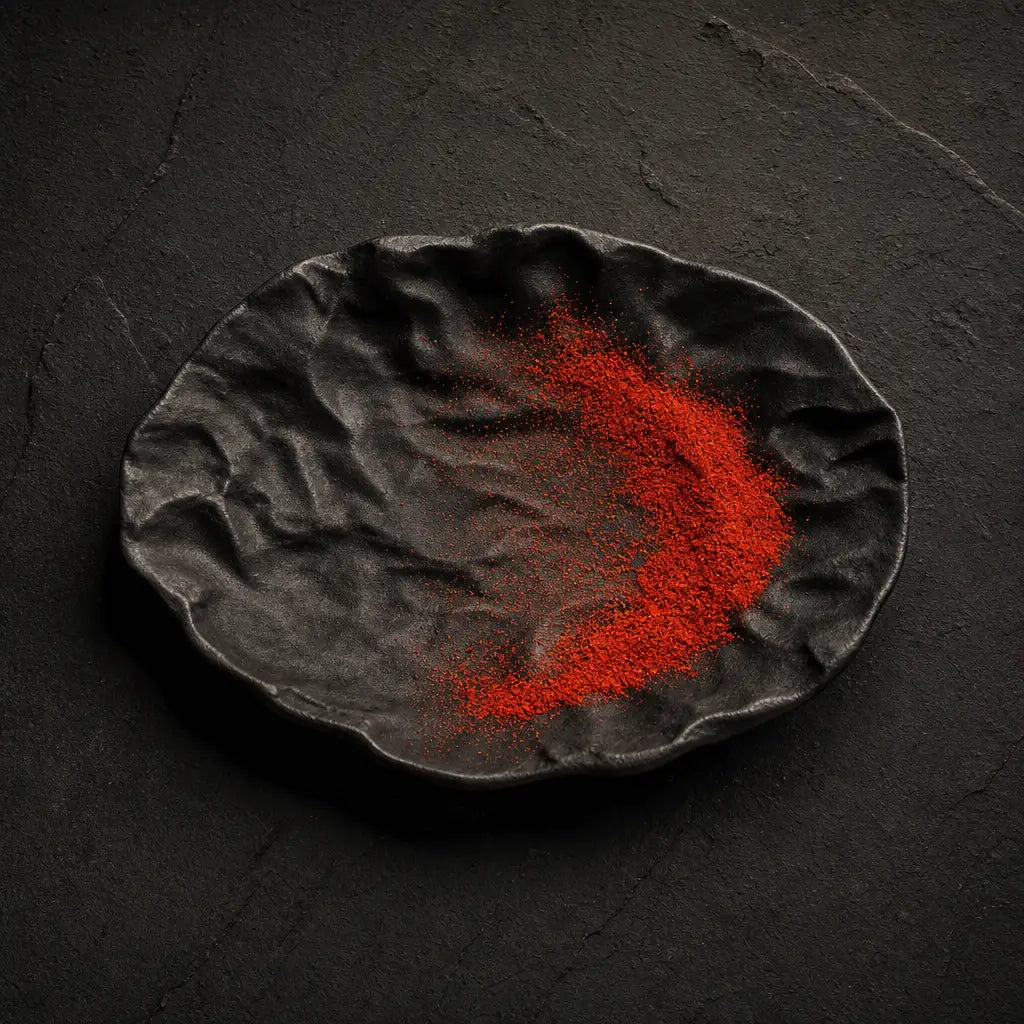 Assiette Faille Onyx - Ardoise carbonee paprika fume rouge