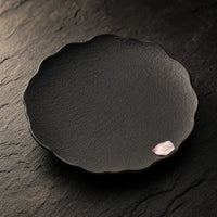 Assiette Petale Onyx - Ardoise wabi-sabi petale cerisier