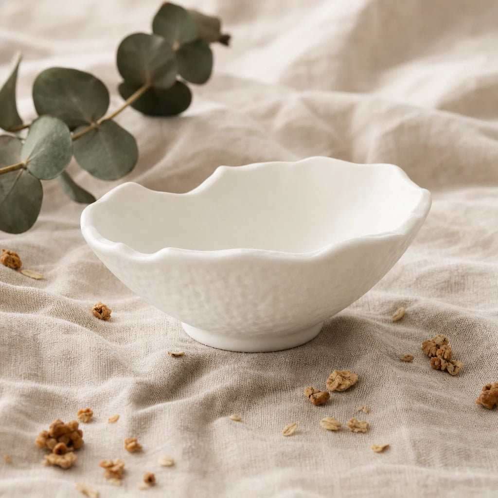 Bol Onde Albatre - Solo lin nature ecru branche eucalyptus