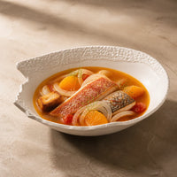 Assiette creuse Roche Albatre - Bouillabaisse poissons safran