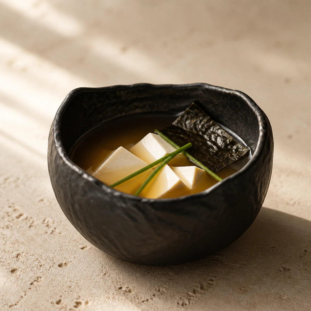 Bol Source Onyx - Bouillon dashi tofu nori ciboulette