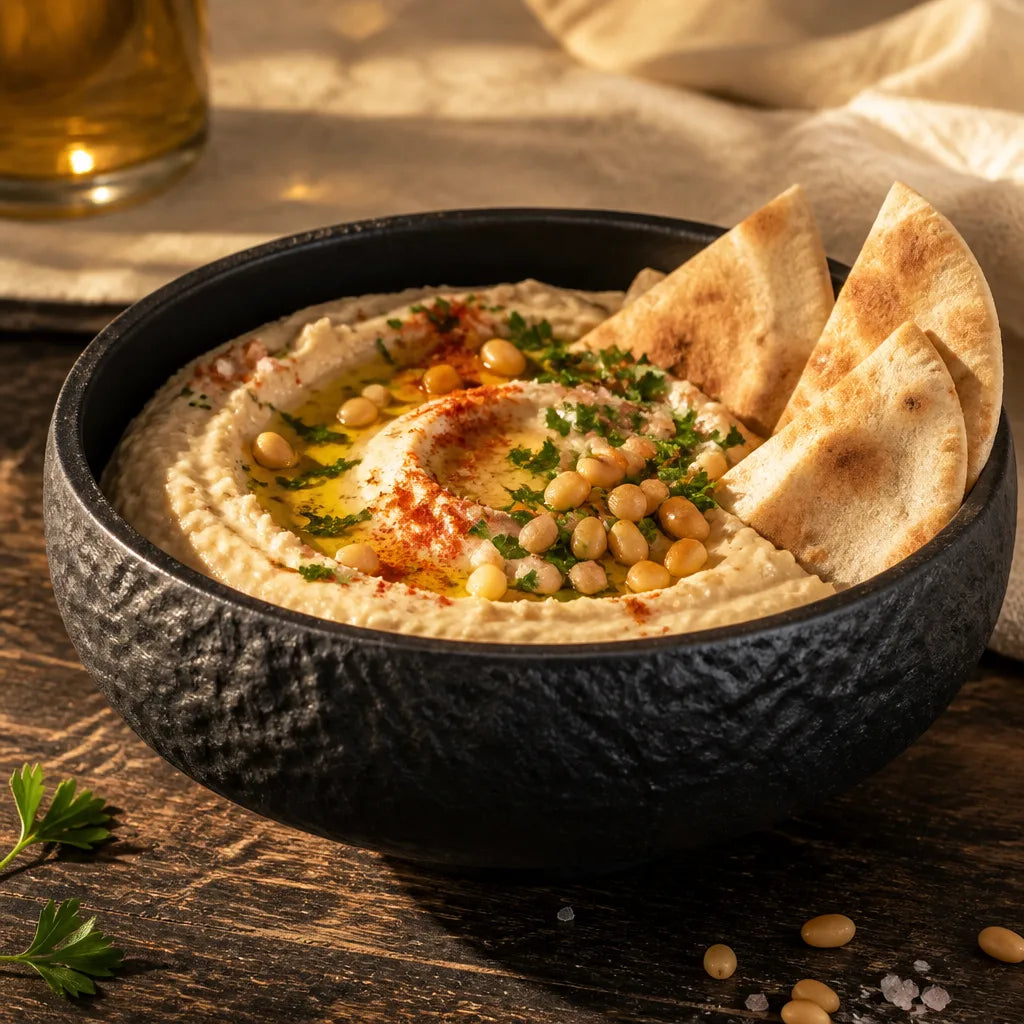 Bol Pierre Onyx - Houmous huile olive paprika pignons pita