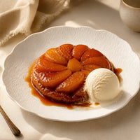 Assiette Petale Albatre - Tarte tatin pommes caramelisees glace