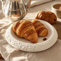 Assiette Voile Albatre - Croissants beurre pain chocolat café