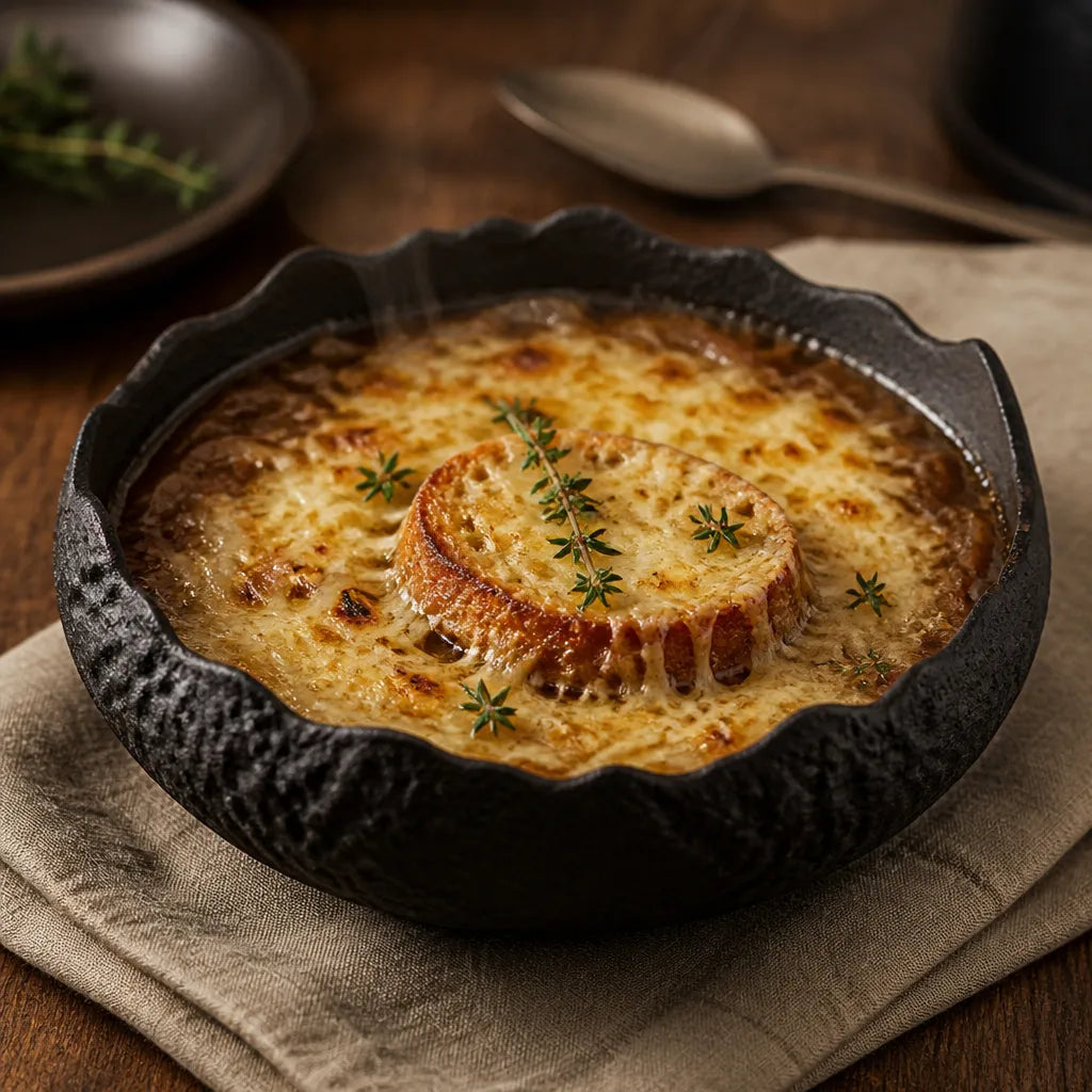 Saladier Bassin Onyx - Soupe oignon gratinee gruyere