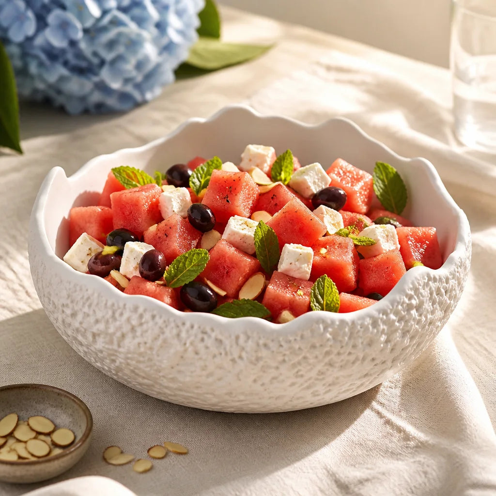 Saladier Bassin Albatre - Salade pasteque feta menthe amandes