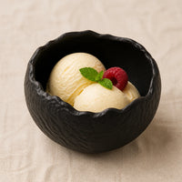 Bol Galet Onyx - Bol rempli de sorbet vanille - feuille menthe framboise