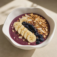Assiette creuse Vague Albatre - Smoothie bowl acai myrtilles