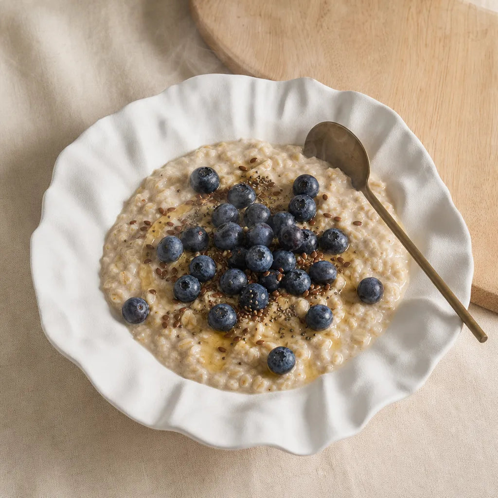Assiette Faille Albatre - Porridge avoine myrtilles framboises
