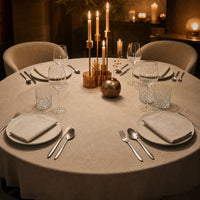 Set 4 couverts Velours - Table dineu chic grand angle lin chandelier