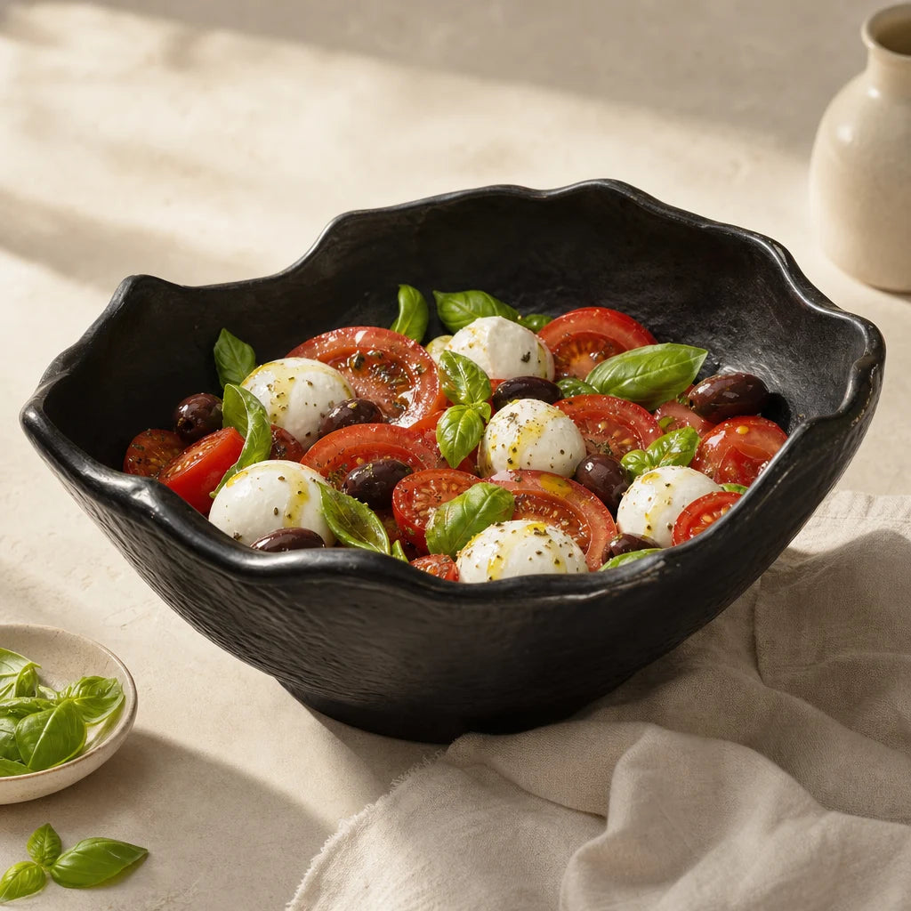 Saladier Onde Onyx - Salade Tomate Mozzarella di Bufala basilic