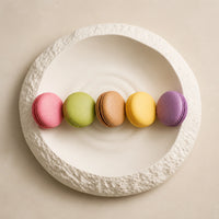 Assiette Voile Albatre - 5 macarons colores pastel