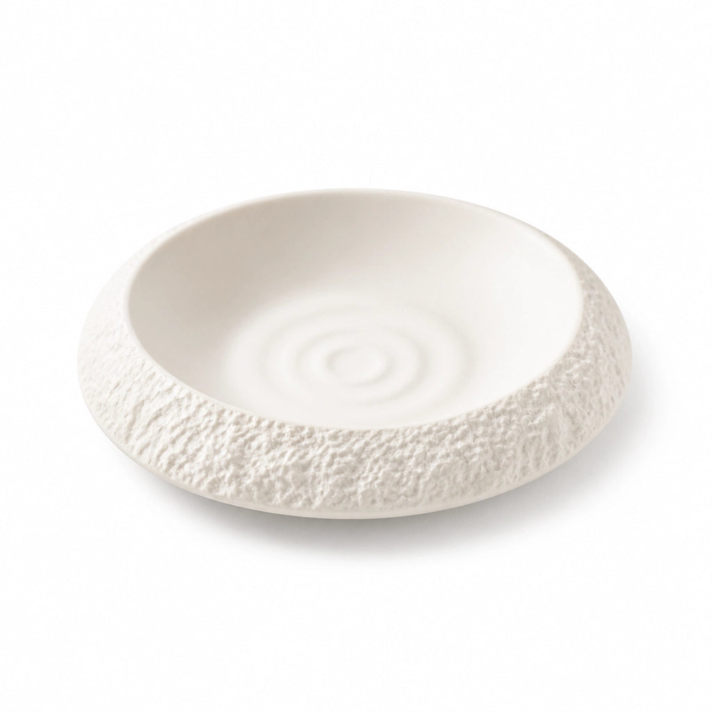 Assiette Voile Albatre - Packshot 3/4 fond blanc pur