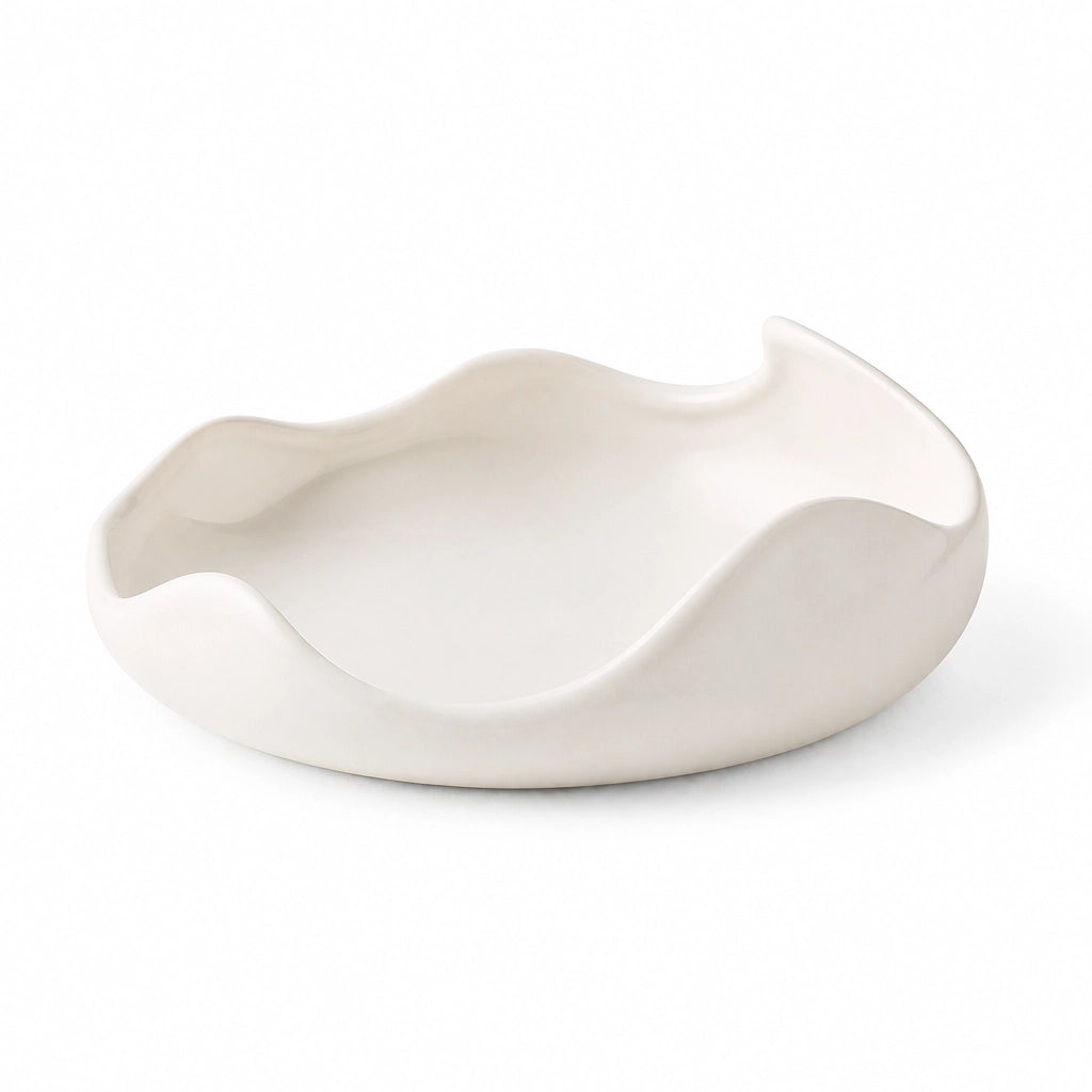 Assiette Crete Albatre - Packshot 3/4 fond blanc pur